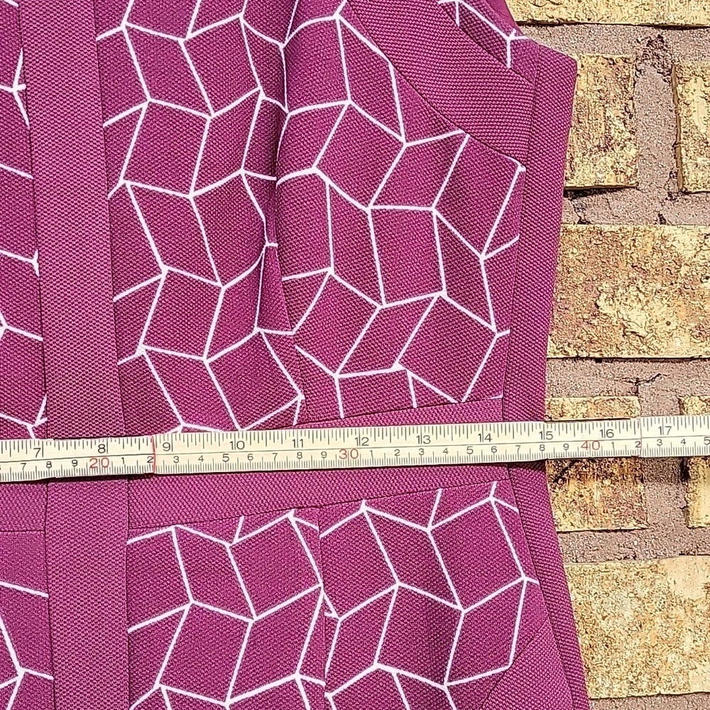 JM Collection Women's Purple Geometric Knee-Length Sheath Dress Size 8 - Picture 7 of 12